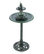 Alpine Tiered Fish Pedestal Garden Fountain and Birdbath, Dark Green, 40" Tall