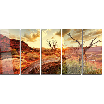 "Colorful Fall American Prairie" Metal Art, 5 Equal Panels, 60"x28"