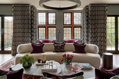 Design ideas for a contemporary living room in Surrey.
