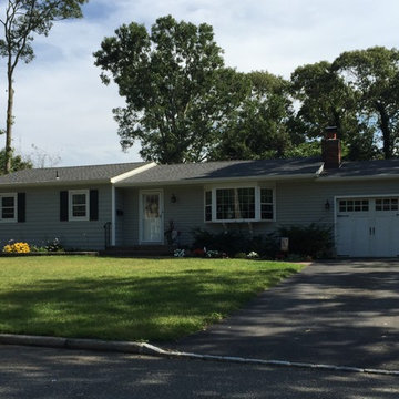 Blue Point Siding - Cape Cod Gray Shakes with new Windows and Pewter Gray Roof