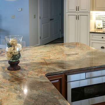 Great Room Kitchen with Massive Granite Island