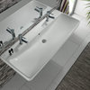 Smyle 47" Wall Mounted Or Drop-In Bathroom Ceramic Sink With Overflow