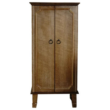 Traditional Jewelry Armoire, French Style Doors & Ample Organizing Space, Brown