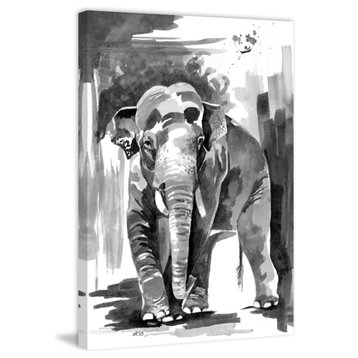 "Asian Elephant" Print on Canvas by Rachel Byler