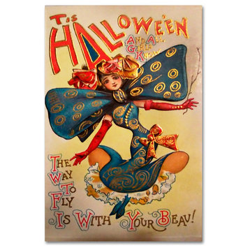"Halloween Fly With Your Beau" by Vintage Apple Collection, Canvas Art