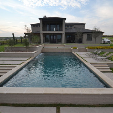 Aledo Contemporary Pool with Terraces