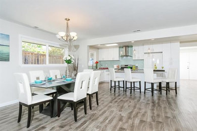 Example of a minimalist dining room design in San Diego