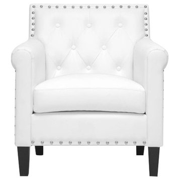 Baxton Studio Thalassa White Modern Arm Chair
