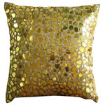 The HomeCentric - Luxury Gold Mosaic Pillows Cover, Art Silk 18"x18" Pillow Case, the Gold Mosiac - The Gold Mosiac is an exclusive 100% handmade decorative pillow cover designed and created with intrinsic detailing. A perfect item to decorate your living room, bedroom, office, couch, chair, sofa or bed. The real color may not be the exactly same as showing in the pictures due to the color difference of monitors. This listing is for Single Pillow Cover only and does not include Pillow or Inserts.