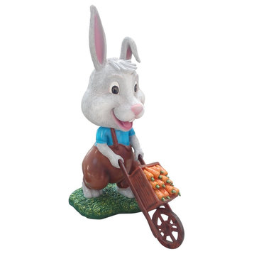 Faustee Easter Bunny With Wheelbarrow