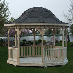 Wood Octagon Gazebo with Bell Roof - Gazebos