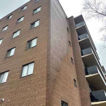 Brick apartment building repair
