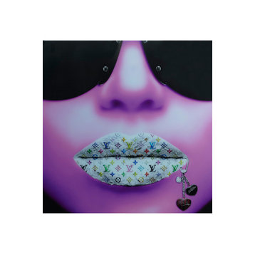 Luxury Brand Lips Artwork | Andrew Martin Louis Vuitton Purple