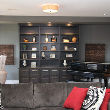 Book shelf and piano