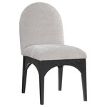 Meridian Furniture - Waldorf Chenille Upholstered Dining Chair, Black, Chenille, Natural Finish, Grey, Side Chair, Chenille Fabric, Black Finish - The Waldorf Chenille Fabric Dining Side Chair exudes elegance and comfort. Crafted with solid ash wood, this dining chair boasts a sturdy and durable construction. The black finished legs provide a sleek and welcoming touch to the overall design. The plush grey chenille fabric on the seat and backrest of the chair offers a soft and cozy seating experience, making it an ideal choice for long dinner conversations with family and friends.