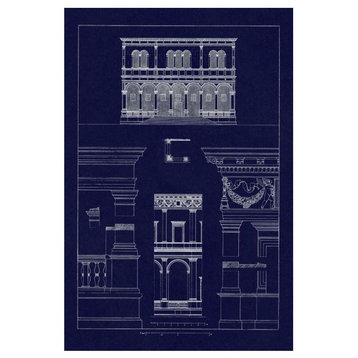 "Palazzo del Consiglio at Padua, Villa Farnesia (Blueprint)" Paper Art, 34"x50"