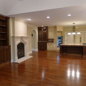 Fremont Cast Stone Fireplace Mantel with #11 Overmantel