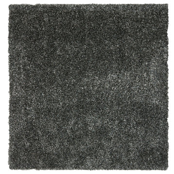 Safavieh Malibu Shag Collection MLS431 Rug, Charcoal, 7' Square