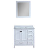 Bella 42" Solid Wood Pure White Bathroom With Mirror