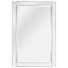 Squared Corner Beveled Rectangle Wall Mirror, Solid Wood Frame Mirror, 36" X 24"