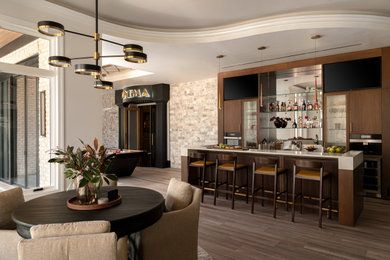 Home bar - contemporary home bar idea in Raleigh
