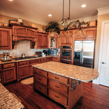 Open Concept Kitchen with Granite Island