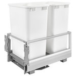 Rev-A-Shelf - Aluminum Pull Out Trash Container With Soft Open/Close, 15.75", 50 qt./12.5 gal - Looking for a sturdy, attractive pull out waste container that is perfect for any kitchen, look no further than this American made product. This fully assembled aluminum construction frame will not only close softly, but it will also assist you when opening your unit with its patented slide and dampener system.   All of the 5149 series also includes a 4-way adjustable door mount bracket that will finish off your installation by attaching your own cabinet door for easy operation. Available in various colors, widths and heights.