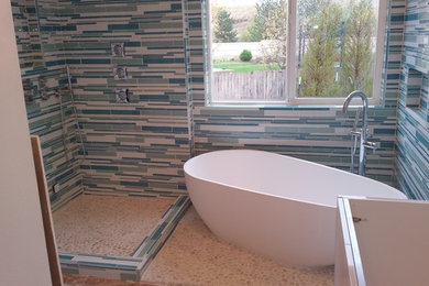 Example of a trendy bathroom design in Denver