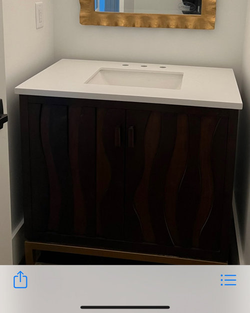 powder room vanity gap