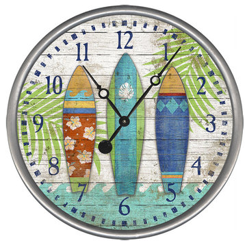 Surfboards Round Vintage Clock, 23"
