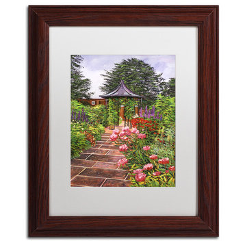 David Lloyd Glover 'Carrington Garden' Art, Wood Frame, 11"x14", White Matte