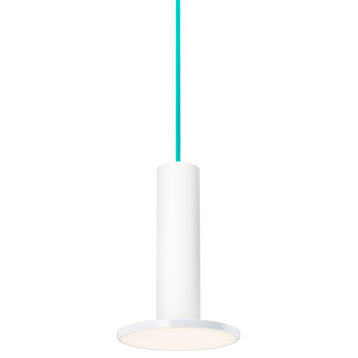 Pablo Design Cielo Pendant, White With Turquoise Cord