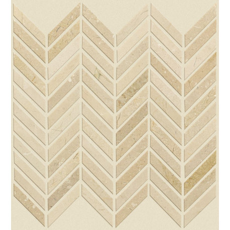 Shaw CS23Z Chateau Chevron - 11-3/4" x 11-1/4" Rectangle Chevron - Crema Marfil