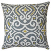 Gray And Citrine Ikat Decorative Pillow Cover