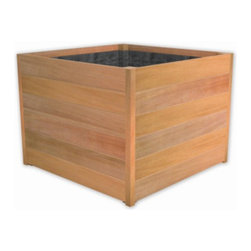 Sevilla Cube Hardwood Planter - Outdoor Plant Pots & Planters