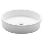 Bathco - Belted Solid Surface bathroom vessel sink. Matte white. Top mounted - Solid Surface