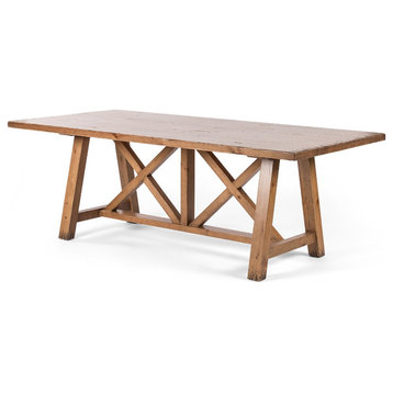 Trellis 84" Dining Table, Waxed Pine