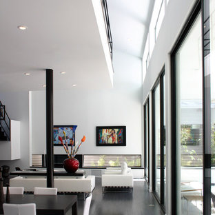 75 Most Popular Modern Dark Wood Floor Living Space Design Ideas for