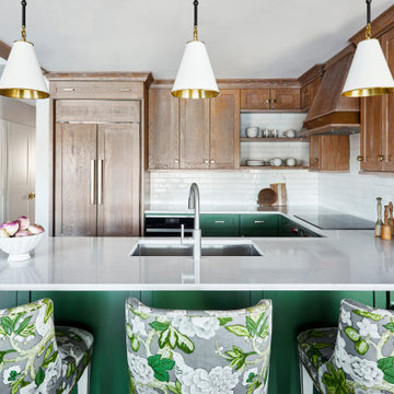 Lake House Kitchen with Thin Brick Backsplash