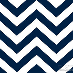 Casart covering - Navy Chic Chevron - Custom Printed Removable Wallpaper - Wallpaper