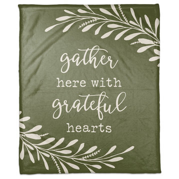 Gather Here with Grateful Hearts 50"x60" Fleece Blanket