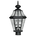 Livex Lighting - Georgetown Outdoor Post Head, Black - The Georgetown looks to add regal elegance to your home with a line of lighting that embodies classic design for those who only want the finest. Using the highest quality materials available, the Georgetown begins with solid brass so that each fixture not only looks fantastic, but provides a fit and finish that will last for years as well.