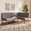 Baxton Studio Arvid Mid-Century Modern Gray Fabric Upholstered 2-Piece Wood...