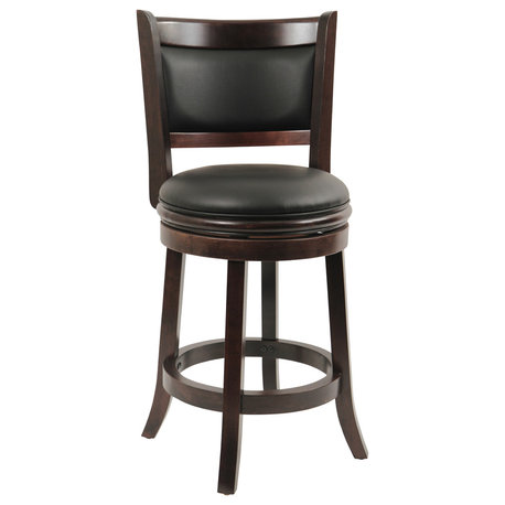 24" Augusta Swivel Stool, Cappuccino