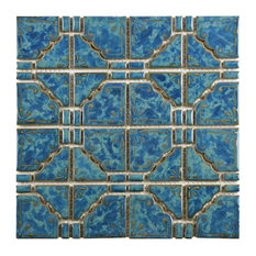 50 Most Por Turquoise Tile For 2019 Houzz 11 75 X11 Luna Porcelain Mosaic Floor And Wall Tile Pacific Blue
