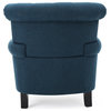 GDF Studio Nowell Contemporary Fabric Tufted Chair, Dark Blue