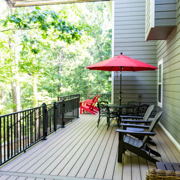 Two Tiered Covered Deck with Fireplaces