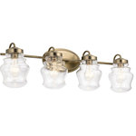 Kichler Lighting - Kichler Lighting 55040CLZ Janiel - Four Light Bath Vanity - The Janiel 33.25 inch 4 light vanity light with shJaniel Four Light Ba Classic Bronze Clear *UL Approved: YES Energy Star Qualified: YES ADA Certified: n/a  *Number of Lights: Lamp: 4-*Wattage:75w A19 bulb(s) *Bulb Included:No *Bulb Type:A19 *Finish Type:Classic Bronze