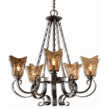 Bowery Hill Contemporary 5 Light Chandelier in Oil Rubbed Bronze