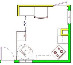 floor plan corner sink kitchen layout